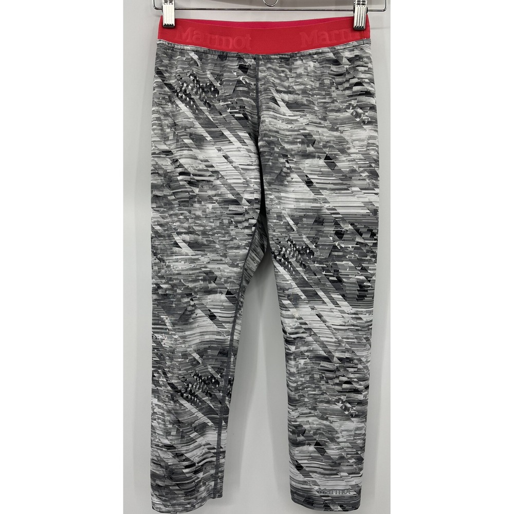 Marmot Cropped Capri Leggings Size Small Geometric Print Compression